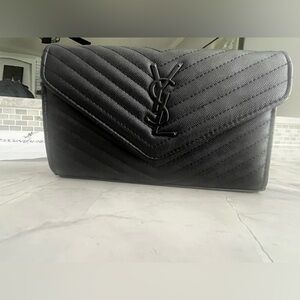 Black Quilted Purse with Metallic Hardware